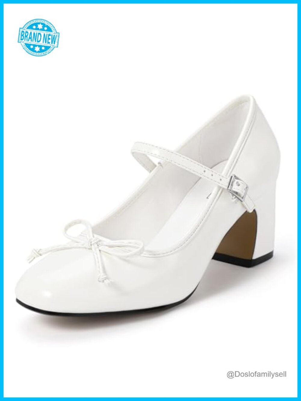 Mary Jane Heels Closed Toe Block Heel Bow Dress Pumps